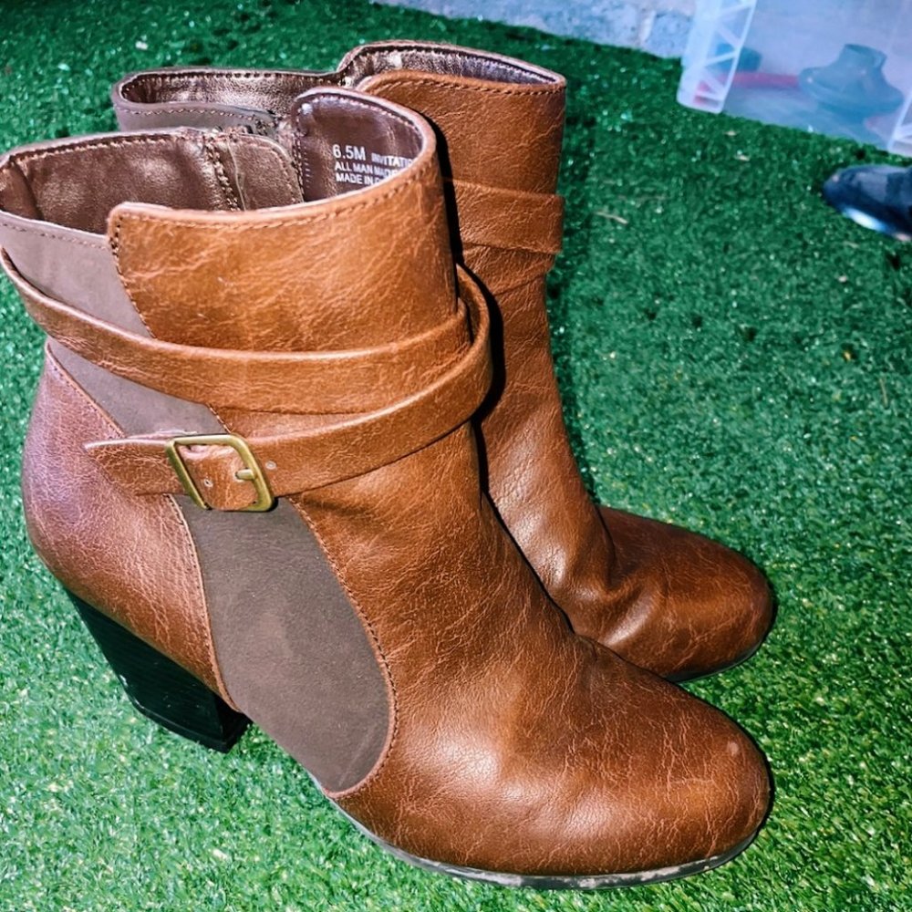 Brown Heel Booties